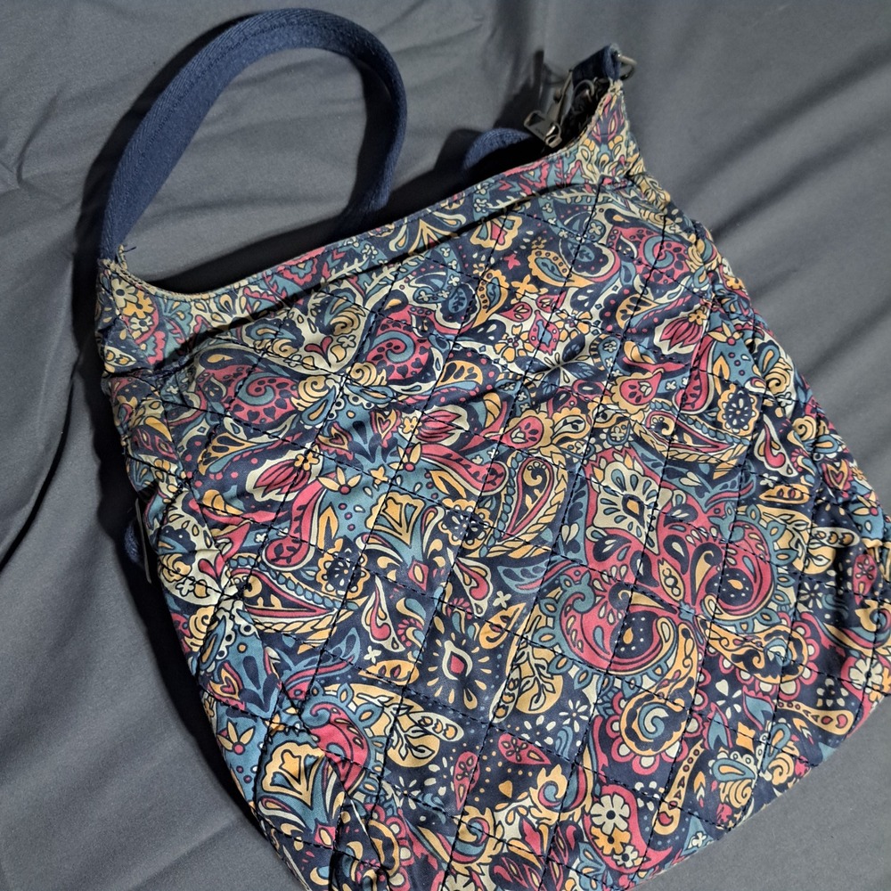 Travelon Anti Theft Travel Quilted Crossbody Bag Paisley Floral Pockets Zippers - Picture 4 of 12